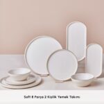 Karaca Soft Beyaz Düz Seramik Yemek Takımı – 2 Kişilik, 8 Parça, Şık ve Modern Tasarım - Görsel 3
