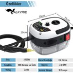 Valkyrie 2500W Yüksek Basınçlı Buharlı Temizleyici 115°C 3 Başlık Ayarlanabilir Güç Derin Temizlik Makinesi - Görsel 5