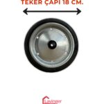 Lavinger 2 Adet 18 cm Metal Gövde Pazar Arabası Tekerleği Süper Sağlam Araba Tekeri Somun&pul Hediyeli - Görsel 5