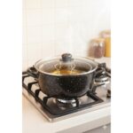 Siyah Kırçıllı Emaye Fritöz Tencere 24 cm 5,5 Lt