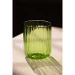 Rakle Flower El Yapımı Kendinden Renkli 2'li Su Bardağı Seti Yeşil 450 cc - Görsel 2