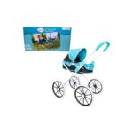 Enseb Büyük Tekerlekli Tenteli Katlanabilir Metal Oyuncak Bebek Puseti Premium Lüx Mavi - Görsel 4