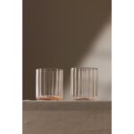 Rakle Flower El Yapımı Kendinden Renkli 2'li Su Bardağı Seti Pembe 450 cc - Görsel 3