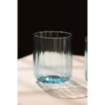 Rakle Flower El Yapımı Kendinden Renkli 2'li Su Bardağı Seti Mavi 450 cc - Görsel 2