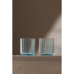 Rakle Flower El Yapımı Kendinden Renkli 2'li Su Bardağı Seti Mavi 450 cc - Görsel 3