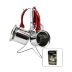 Go İthalat Trend  3lü Set   No-3-4-5  Çelik Cezve  Metal Standlı   Renkli Plastik Kulplu (4989)