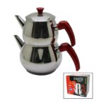 Go İthalat Aile Büyük Boy Küre Çelik Çaydanlık Seti Üst: 1.2lt - Alt: 2lt (4989) - Görsel 2