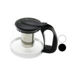 Go İthalat 1250ML Cam Demlik  Çelik Süzgeçli - Plastik Kulp - Kapak - Krom Çerçeve (4989)