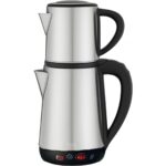 Mobee Crwn Elektrikli Çay Makinesi  Çelik Çaydanlık Takımı Su Isıtıcı Türk Çayı 1800W