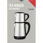 Markafox Crwn Elektrikli Çay Makinesi  Çelik Çaydanlık Takımı Su Isıtıcı Türk Çayı 1800W - Görsel 2