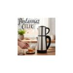 Markafox Crwn Elektrikli Çay Makinesi  Çelik Çaydanlık Takımı Su Isıtıcı Türk Çayı 1800W - Görsel 3