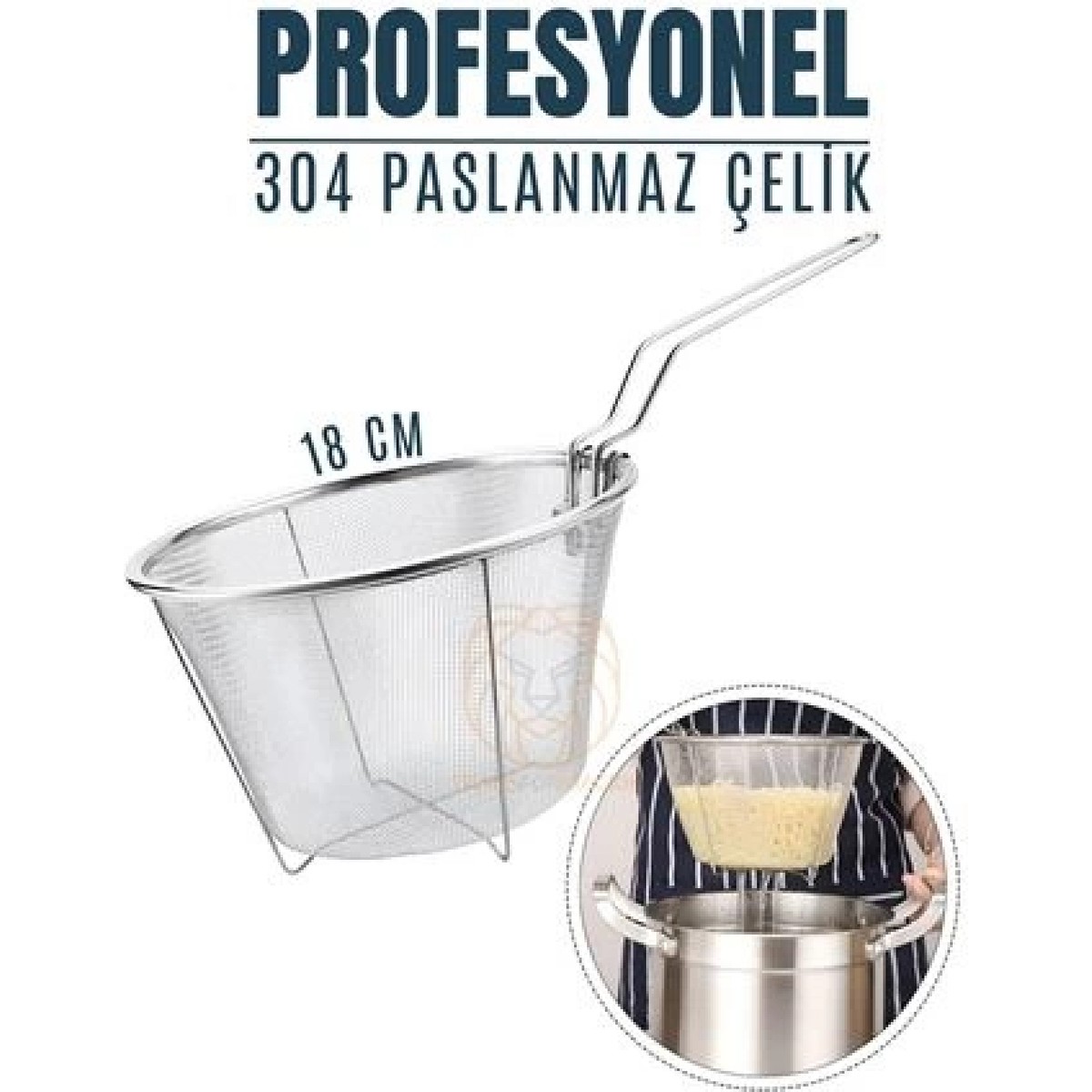 110001218008576.jpg MiraLive Kızartma Süzgeci Patates Kızartma Filtresi 304 Paslanmaz Çelik Mink Design - Görsel 1