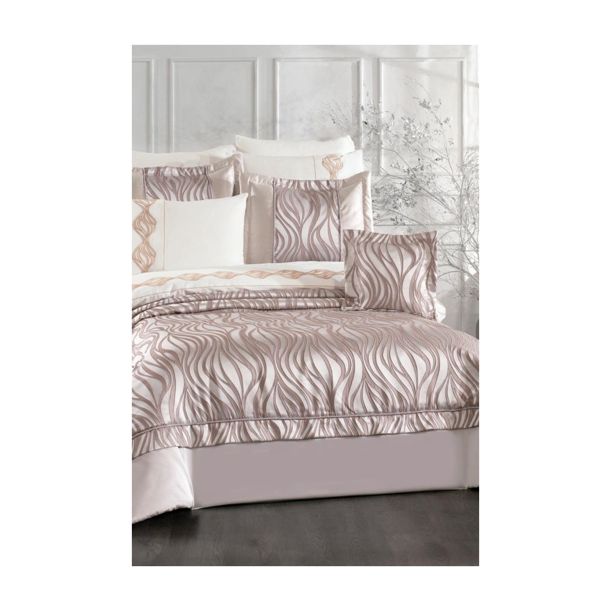 110001218790749.jpg Çeyiz Diyarı Fides 10 Parça Çeyiz Seti Gül Kurusu - Görsel 1