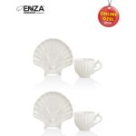 Enza Zümrüt 2'li Beyaz Porselen Fincan Takımı - Görsel 3