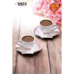 Enza Zümrüt 2'li Pembe Porselen Fincan Takımı