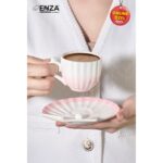 Enza Zümrüt 2'li Pembe Porselen Fincan Takımı - Görsel 2