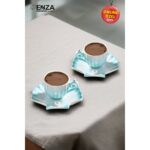Enza Zümrüt 2'li Mavi Porselen Fincan Takımı