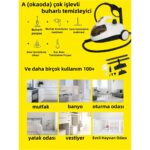 Buharlı Çok Amaçlı Temizlik Makinesi Halı, Koltuk, Fayans, Cam ve Zemin Için - Görsel 2