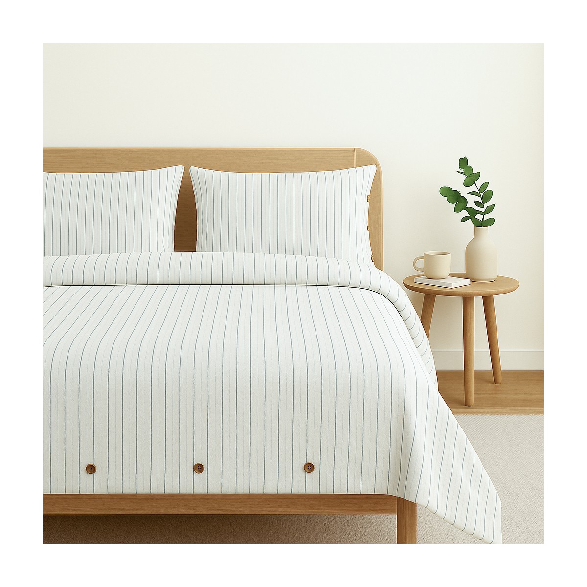 110001222821397.jpg PureText | Purelight | Yıkamalı Iplik Boya Pamuklu Çift Kişilik Nevresim Takımı | 200X220CM | Mavi - Görsel 1