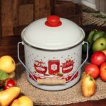 Emaye Market Emaye Bakraç Yoğurt Bakliyat Saklama Seti 16-18-20-22 cm 2 Lt 3 Lt 4 Lt 5 Lt Desenli - Görsel 2