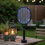 Buffer® USB Şarjlı Siyah Renk Kendiliğinden Standlı Şarj Göstergeli Uv Işıklı Sinek Öldürme Raketi LTD-718