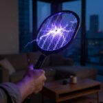 Buffer® USB Şarjlı Siyah Renk Kendiliğinden Standlı Şarj Göstergeli Uv Işıklı Sinek Öldürme Raketi LTD-718 - Görsel 3