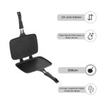 Amboss Vento Döküm Ocak Üstü Tost Makinesi – Siyah - Görsel 3