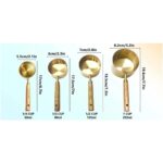 Paslanmaz Çelik Ahşap Saplı Ölçü Kaşıkları Seti 60ML-250ML, Büyük Boy - Görsel 2