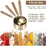 Paslanmaz Çelik Ahşap Saplı Ölçü Kaşıkları Seti 60ML-250ML, Büyük Boy - Görsel 5
