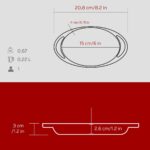 Lava Döküm Oval Sahan Döküm Demir Yekpare Çift Kulplu Ölçü 15X10CM.-BORDO - Görsel 5