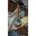 Börte Store Osmanlı Motifli, Ahşap Saplı, Bakır Kahve Cezvesi 4 Kişilik