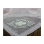 Çeyiz Diyarı Fransız Güpürlü Saten Kardelen Tek Bohça Pudra - Görsel 4