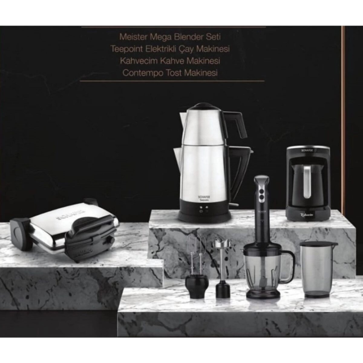 110001226463381.jpg Schafer Kea Elektro Mega Ev Aletleri 4lü Set Inox - Görsel 1