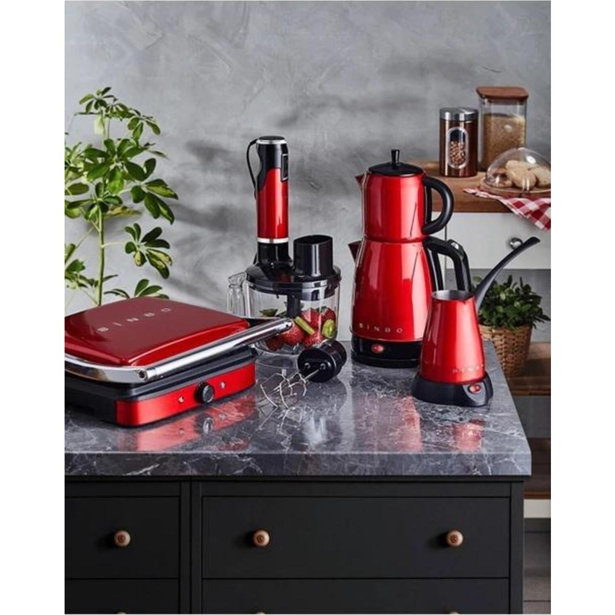 110001226501239.jpg Retro Kırmızı Çeyizlik Seti, Şık ve Kullanışlı Tasarım, Hızlı ve Güvenli Teslimat - Görsel 1