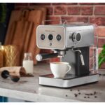 Köpürtücü ve Isıtmalı Espresso Makinesi, Dayanıklı Titanium Tasarım