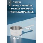 KaktüsKedi 14 cm Paslanmaz Çelik Kaçerola | Sütlük | Mini Yumurta Haşlama Tavası  7174471 - Görsel 2