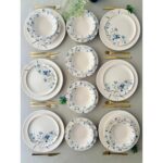 Yiğit Seramik Züccaciye Mavi Çiğdem 6 Kişilik 24 Parça Yemek Takımı