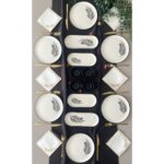 Yiğit Seramik Züccaciye Siyah Palmiye 6 Kişilik 14 Parça Kahvaltı Takımı (2)