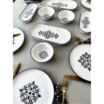 Yiğit Seramik Züccaciye Etnik Desen Siyah 6 Kişilik 14 Parça Kahvaltı Takımı// 1 // - Görsel 2