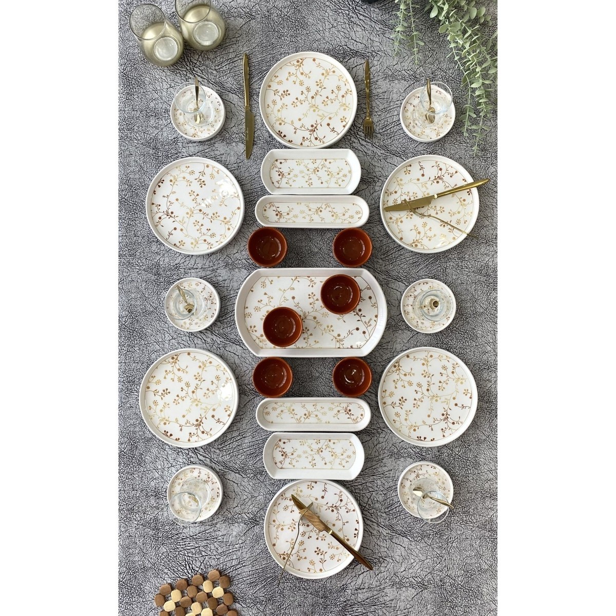 110001227156349.jpg Gold Eliz 23 Parça Kahvaltı Takımı - Görsel 1