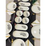 Yiğit Seramik Züccaciye Siyah Palmiye 6 Kişilik 14 Parça Kahvaltı Takımı - Görsel 2