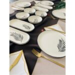 Yiğit Seramik Züccaciye Siyah Palmiye 6 Kişilik 14 Parça Kahvaltı Takımı - Görsel 3