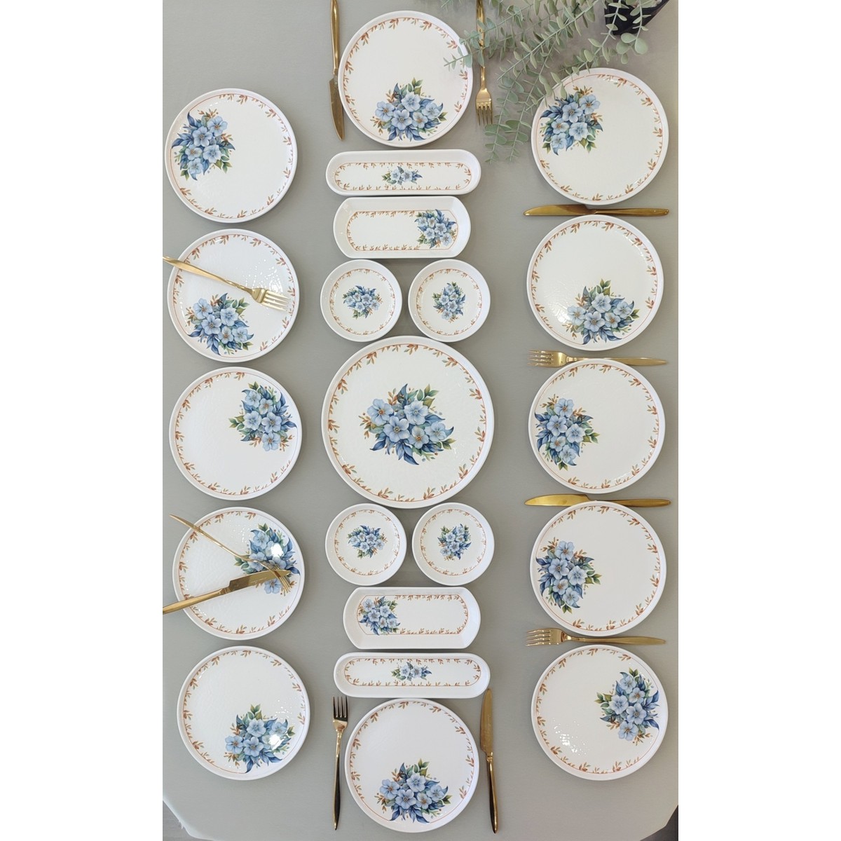 110001227162995.jpg Yediveren Çiçeği 12 Kişilik 21 Parça Kahvaltı Takımı - Görsel 1