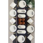 Yiğit Seramik Züccaciye Siyah Palmiye 6 Kişilik 14 Parça Kahvaltı Takımı (3)