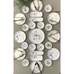 Çiğdem Blue Model 8 Kişilik 25 Parça Kahvaltı Takımı Kahvaltı Seti [ Mavi 8]