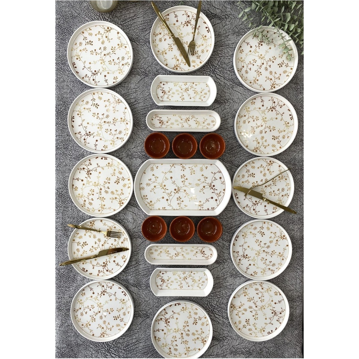 110001227175628.jpg Gold Eliz 12 Kişilik 23 Parça Kahvaltı Takımı - Görsel 1