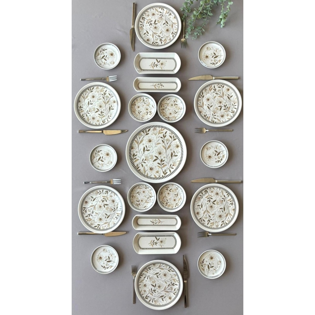 110001227176693.jpg Yiğit Seramik Züccaciye Floral 6 Kişilik 21 Parça Kahvaltı Takımı - Görsel 1