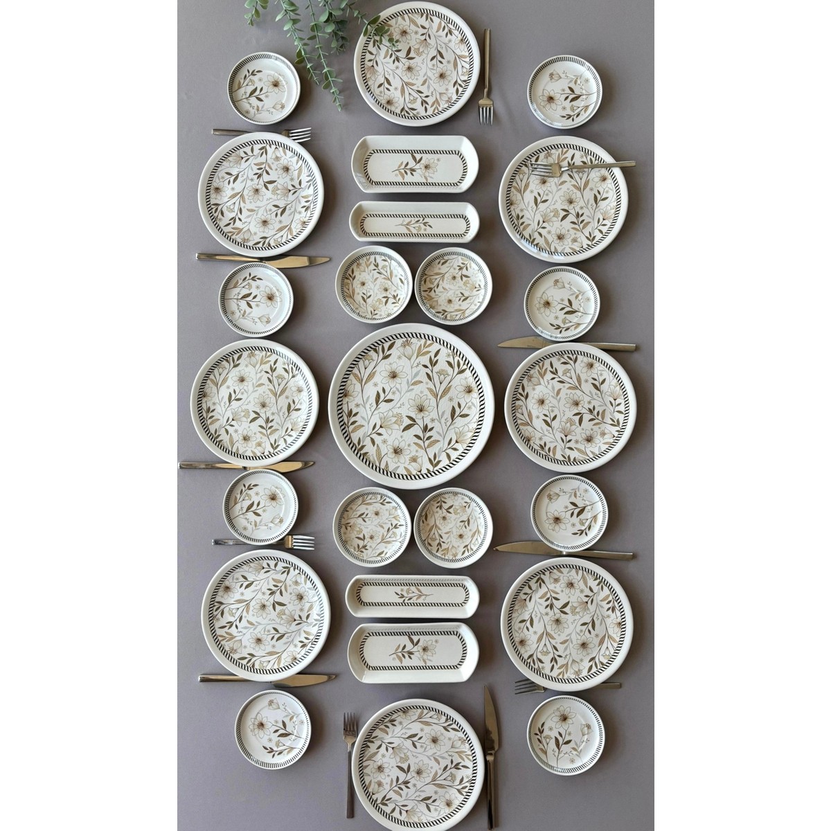 110001227179072.jpg Yiğit Seramik Züccaciye Floral 8 Kişilik 25 Parça Kahvaltı Takımı - Görsel 1