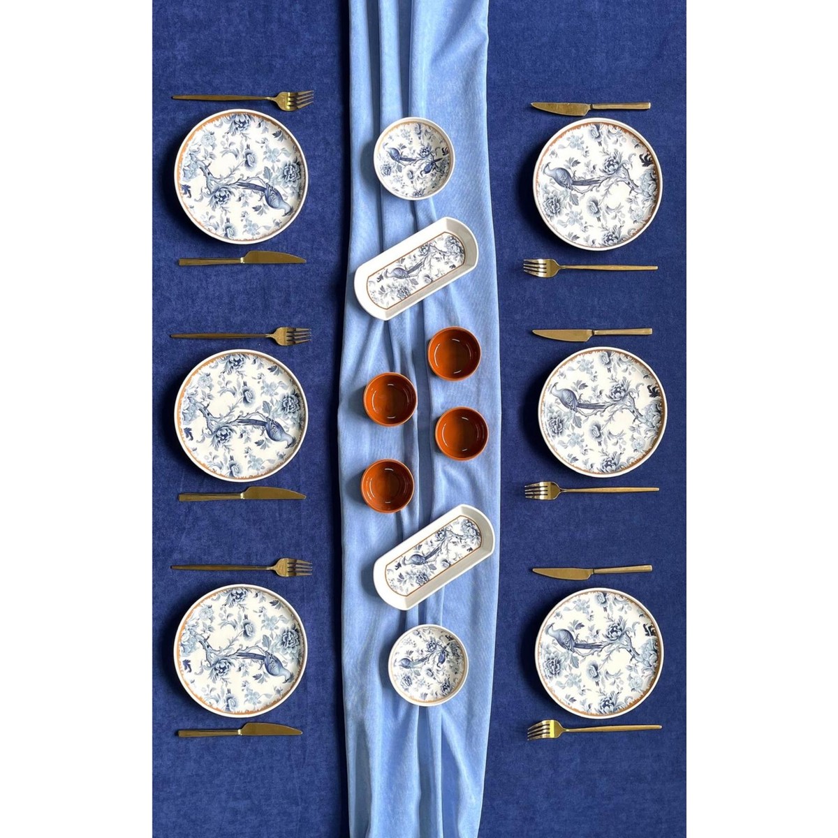 110001227179075.jpg Blue Kitchen 6 Kişilik 14 Parça Kahvaltı Takımı - Görsel 1