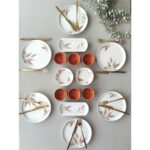 Areyma Kahverengi Çiçekler 6 Kişilik 16 Parça Kahvaltı Takımı